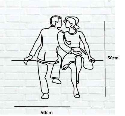 BLIND SHOP Couple Goals Line Metal Wall Décor 55 CM