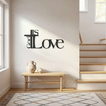 God Is Love Metal Wall Art, Christian Home Decor E-26