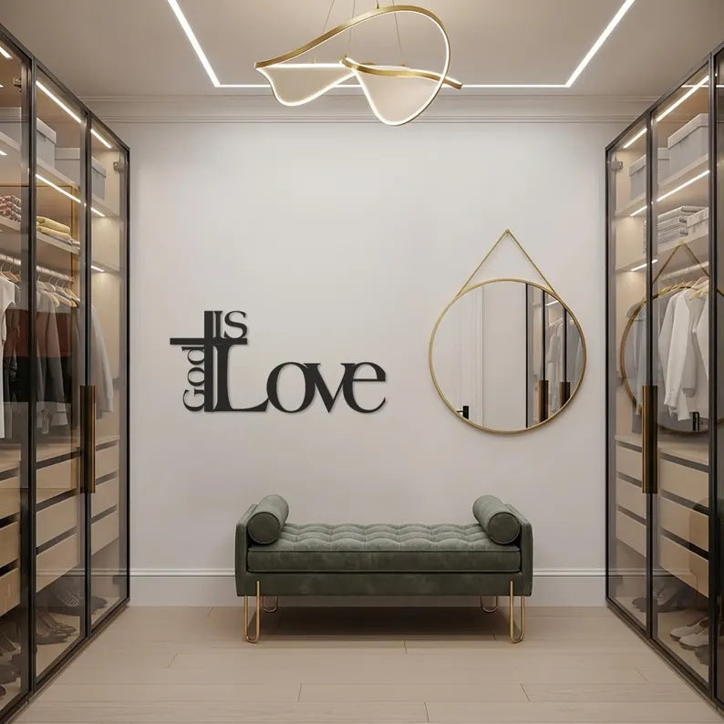 God Is Love Metal Wall Art, Christian Home Decor E-26