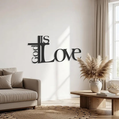 God Is Love Metal Wall Art, Christian Home Decor E-26