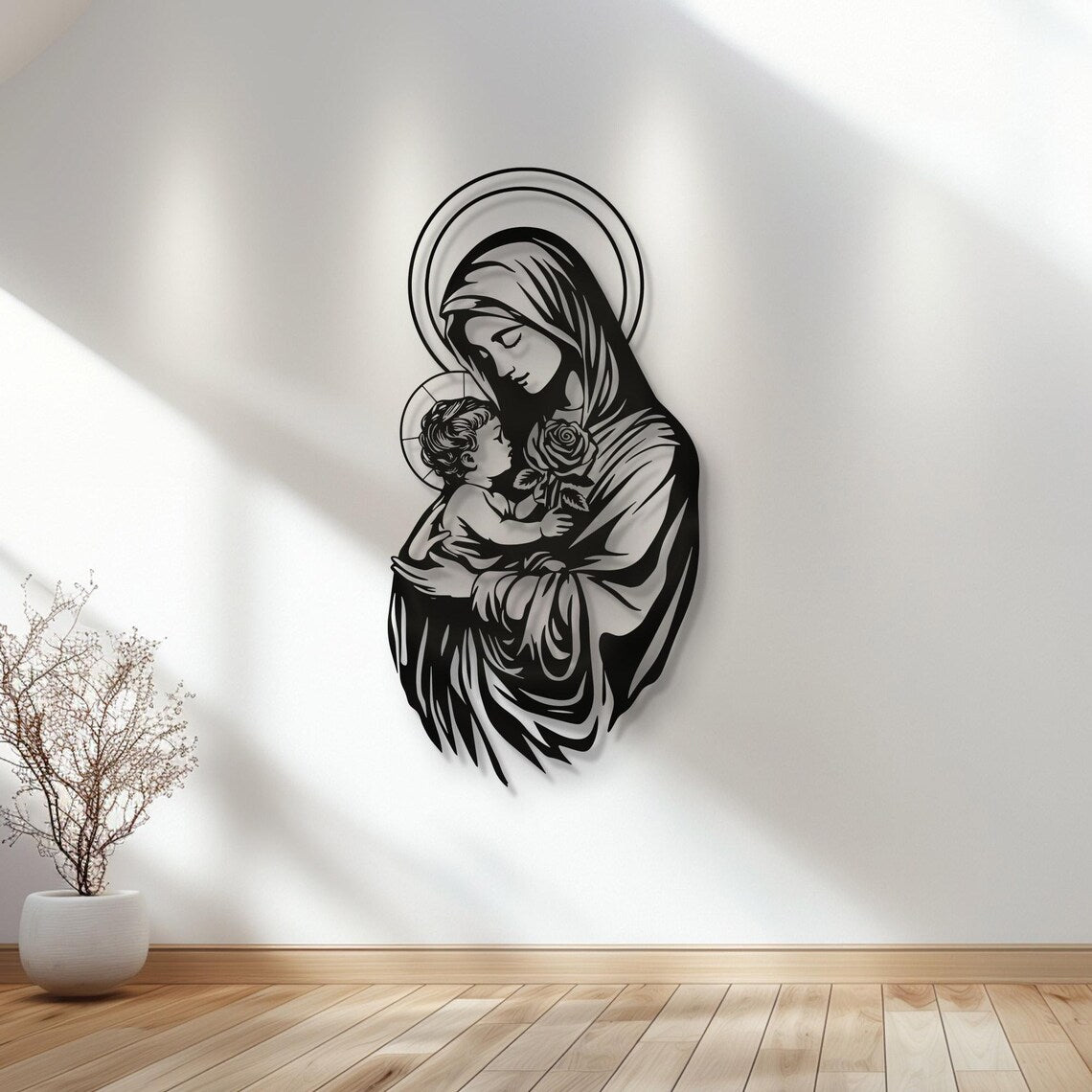 BLIND SHOP- Mary Metal Wall Art: Christian Home Decor 60CM