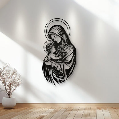 BLIND SHOP- Mary Metal Wall Art: Christian Home Decor 60CM