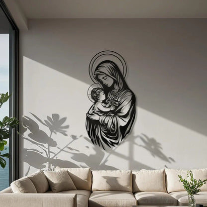 BLIND SHOP- Mary Metal Wall Art: Christian Home Decor 60CM