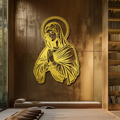 BLIND SHOP- Mary Metal Wall Art: Christian Home Decor | Faith-Based Home Decor for Weddings, Parties & Meditation