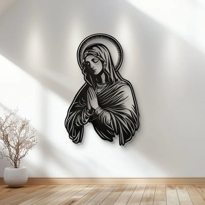 BLIND SHOP- Mary Metal Wall Art: Christian Home Decor | Faith-Based Home Decor for Weddings, Parties & Meditation