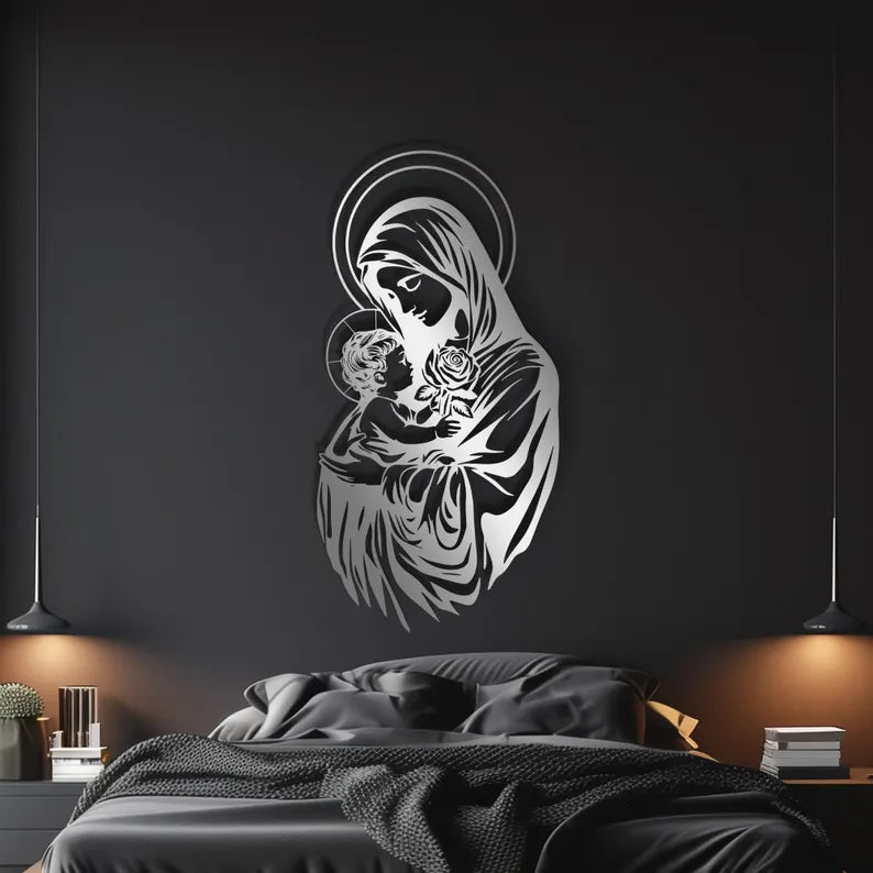 BLIND SHOP- Mary Metal Wall Art: Christian Home Decor 60CM