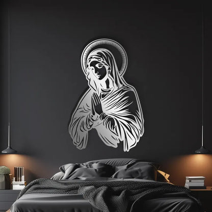 BLIND SHOP- Mary Metal Wall Art: Christian Home Decor | Faith-Based Home Decor for Weddings, Parties & Meditation