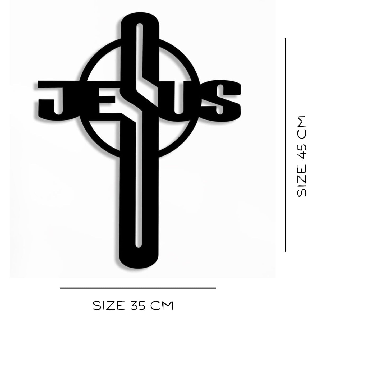 Jesus Metal Wall Art | Jesus Cross Wall Hanging | Religious Metal Wall Sculpture | Christian Home Decor | Faith-Inspired Metal Art | 45x35 CM