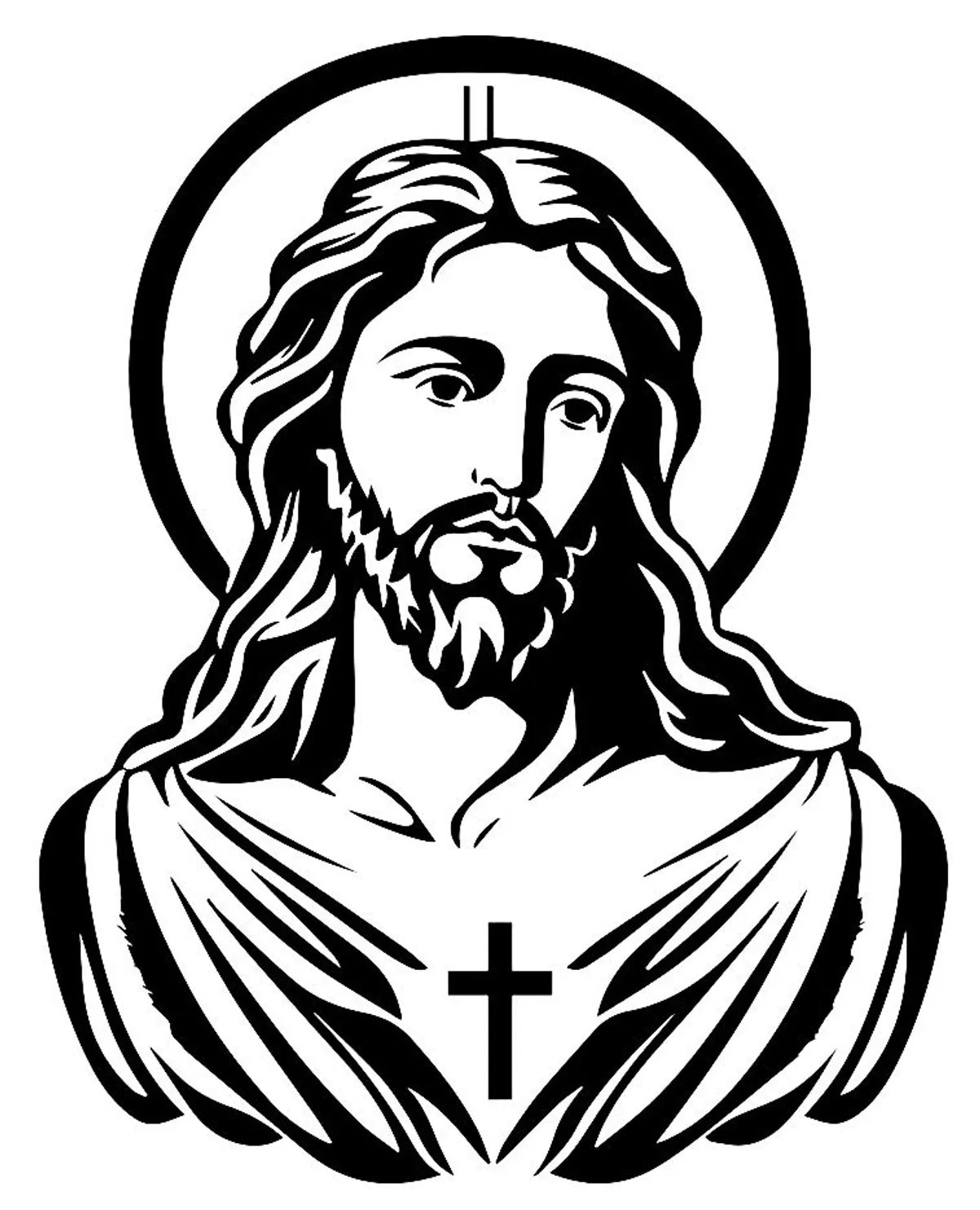 Jesus Christ Sacred Cross Metal Wall art 50CM (E-37)