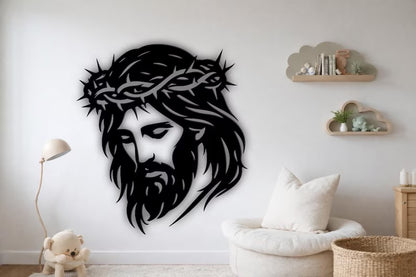 Jesus Christ SVG DXF | Crown of Thorns Laser Cut Wall Art | Christian Religious Cricut Glowforge Plasma Cut File E-33