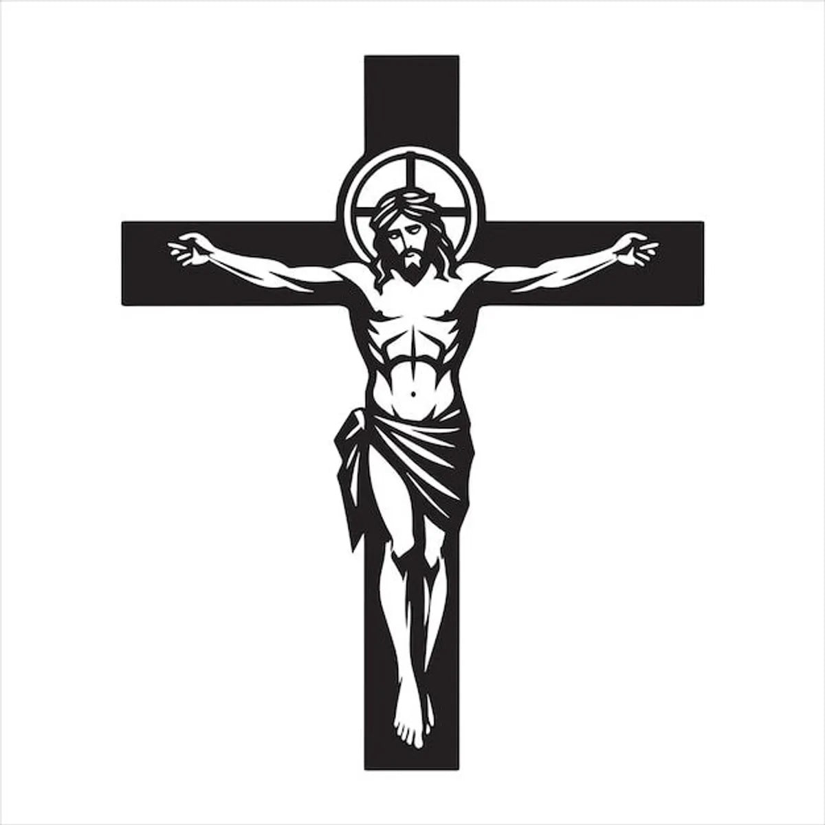 Jesus Christ Crucifix wall Cross black metal religious 60 CMwalll decor