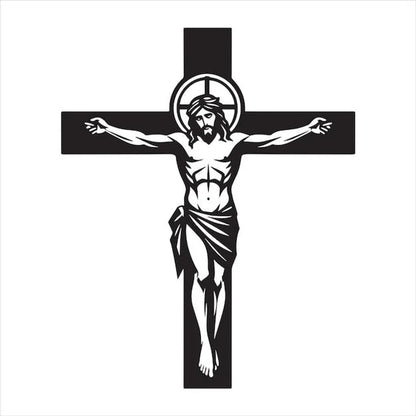 Jesus Christ Crucifix wall Cross black metal religious 60 CMwalll decor