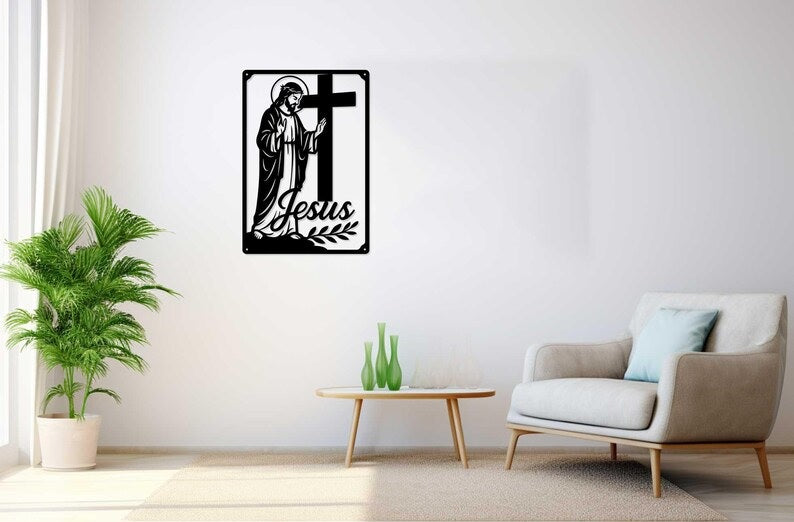 Jesus Metal Wall Art, Religious Christian Home Decor For Indoor/Outdoor