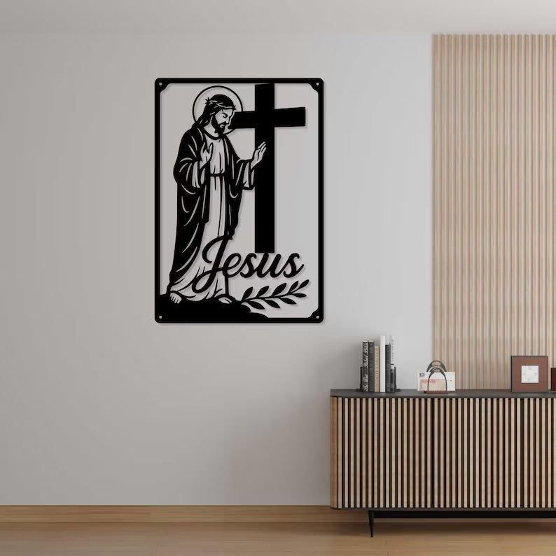 Jesus Metal Wall Art, Religious Christian Home Decor For Indoor/Outdoor