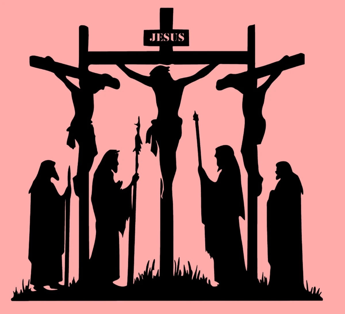 Jesus crucifixion silhouette wall art.E-21