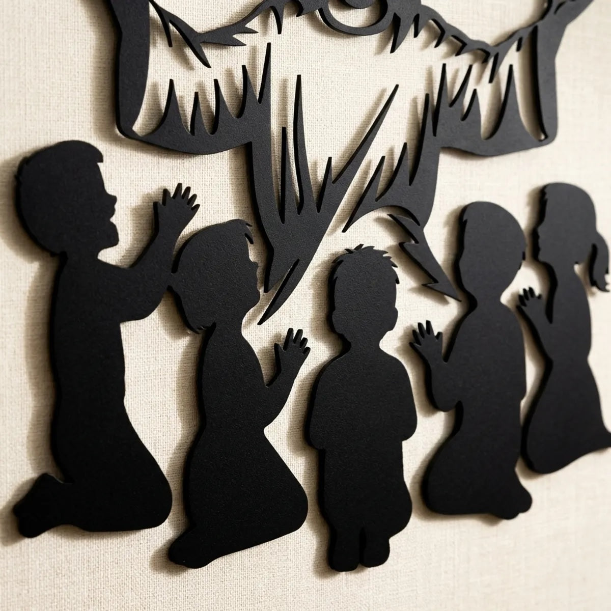 Jesus With Children Religious Metal Wall