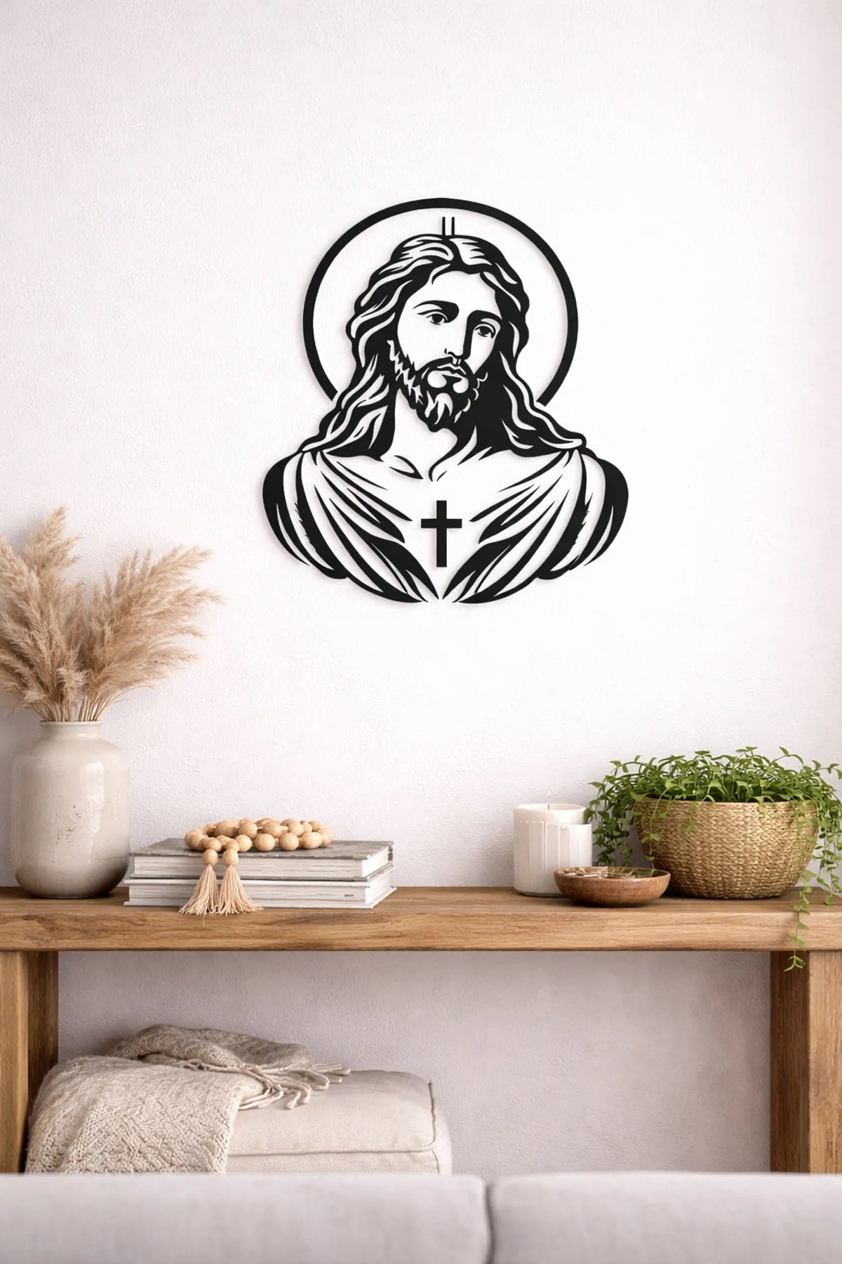 Jesus Christ Sacred Cross Metal Wall art 50CM (E-37)