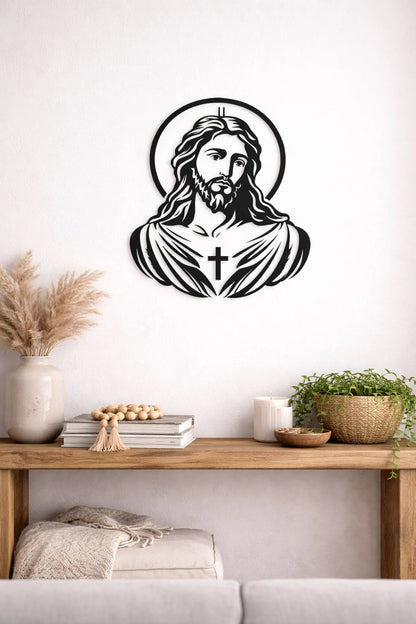 Jesus Christ Sacred Cross Metal Wall art 50CM (E-37)