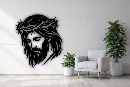 Jesus Christ SVG DXF | Crown of Thorns Laser Cut Wall Art | Christian Religious Cricut Glowforge Plasma Cut File E-33