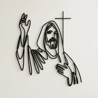 Jesus Christ Metal Wall Art Decor With Cross Metal Wall