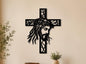 Jesus Cross Metal Wall Art, Christian Iron Wall Decor, Black Crucifix for Home Altar, Prayer Room, Religious Gift