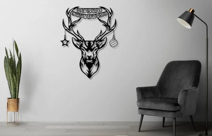 Christmas Deer CNC Plasma &amp; Laser Cut File (45 × 43 × 2 cm) M-3